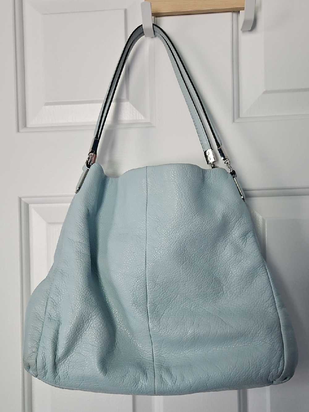 Coach Light Blue Leather Shoulder Bag